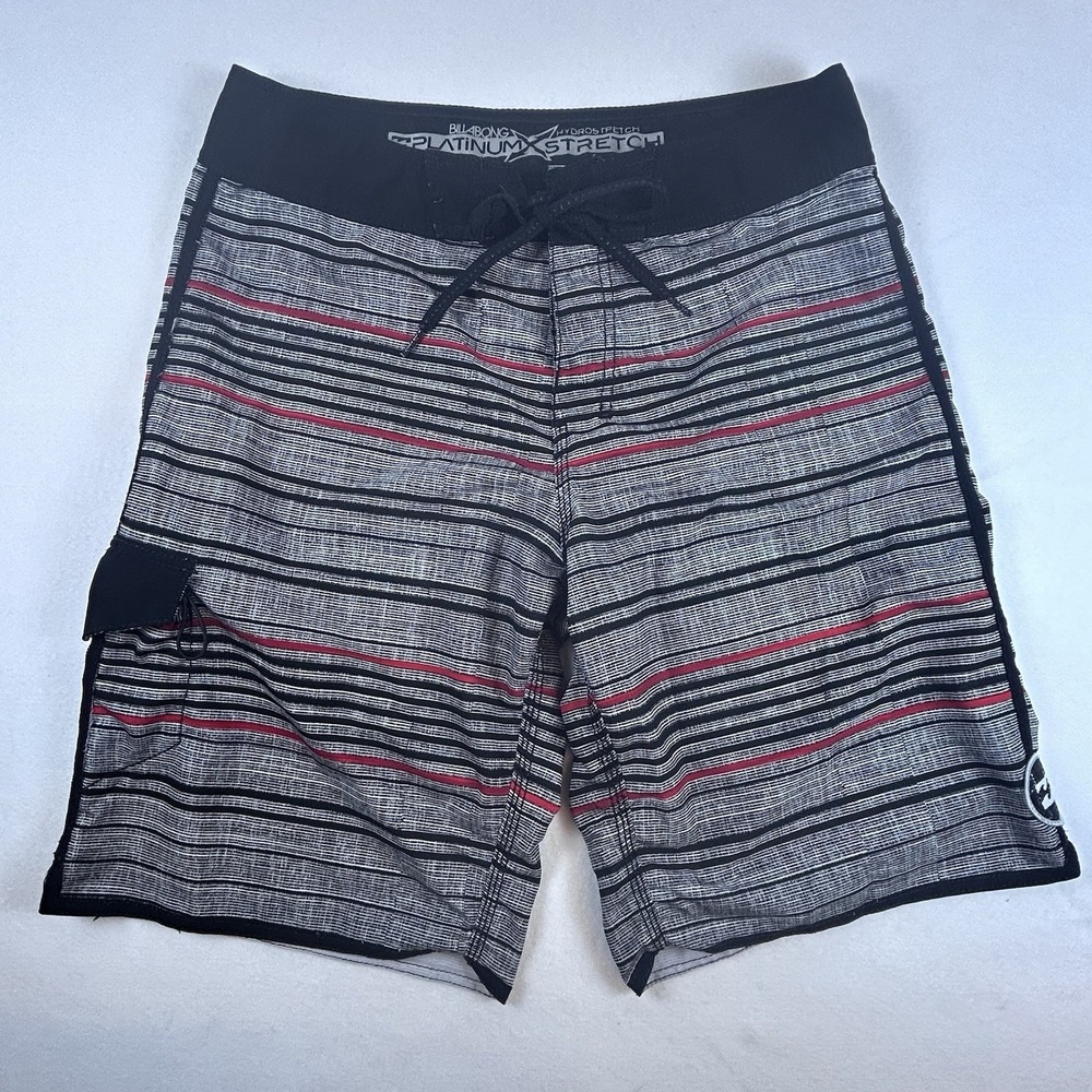 VTG. Billabong Lightweight Board‎ Shorts Platinum X Stretch Black & Gray 34 Mens